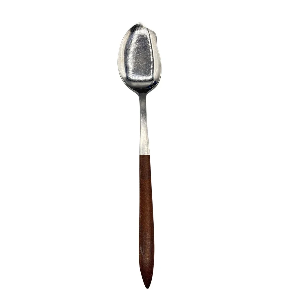 Vtg EPIC Jelly Serving Spoon Faux Wood Handle Stainless Steel‎ Japan MCM